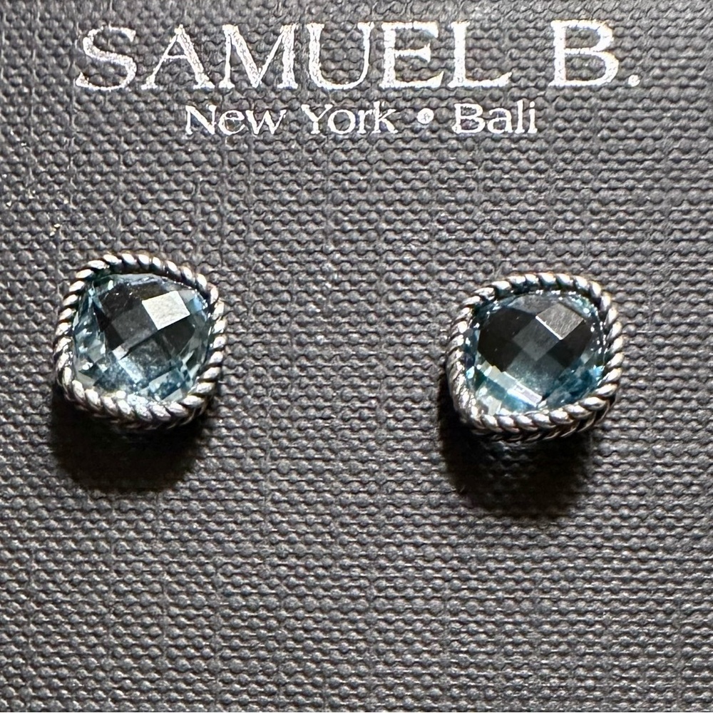NWT Samuel B. Silver 3.40 ct. tw. Blue Topaz Studs - Picture 9 of 9